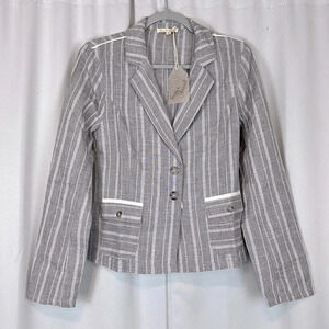 NEW Hem & Thread Stripe‎ Button Pocket Blazer